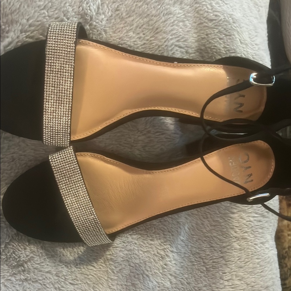 Elegant Black and Silver Women's Sandals